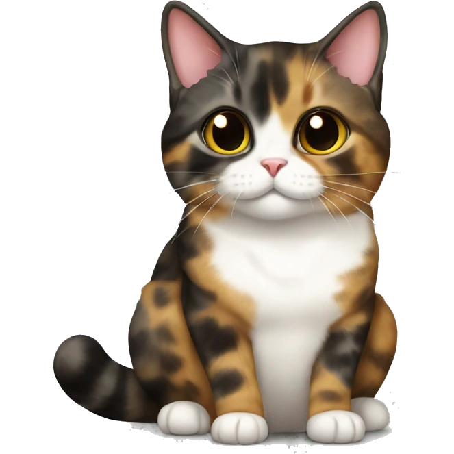 Tortie munchkin cat sitting emoji