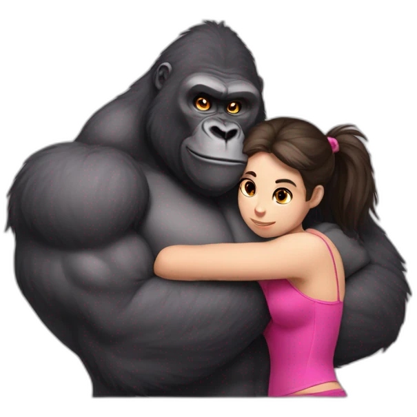 Very buff Gorilla in love with girl emoji