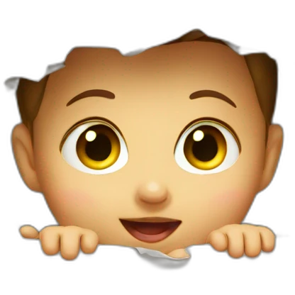 baby doing peek-a-boo emoji