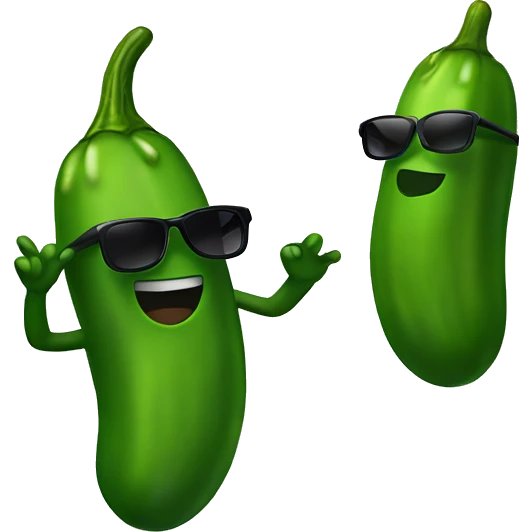 dancing pickle with sunglasses emoji