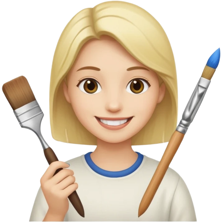 человек с кистью в руках emoji