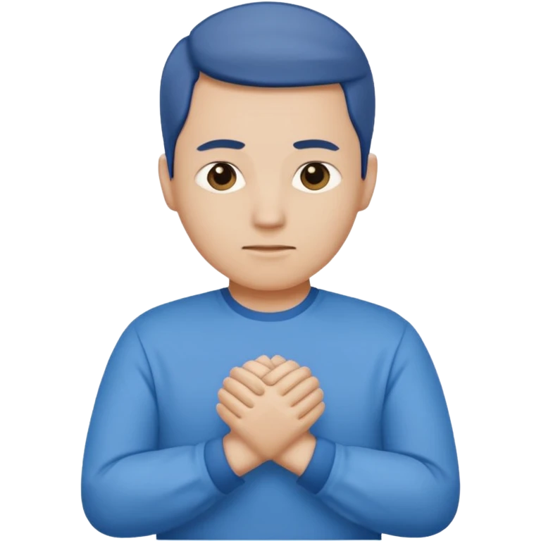 stand and wait with folded hands emoji