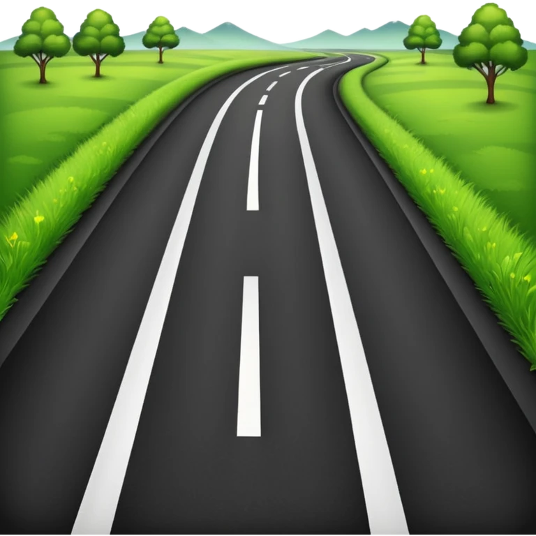wide roadway with Grass on the sides emoji emoji