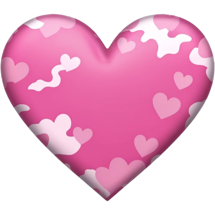 Pink heart with pink camo in the middle emoji