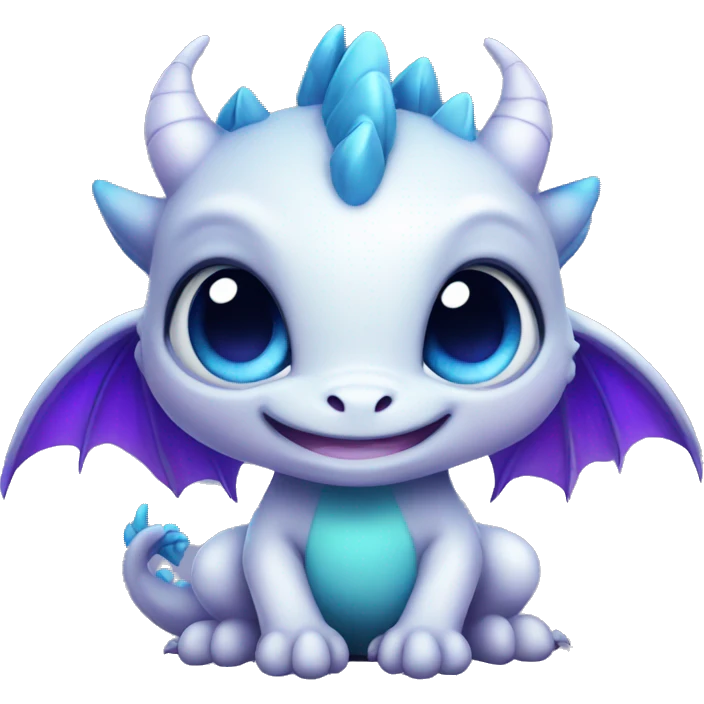 Cute baby Dragon with blue and purple eyes  emoji