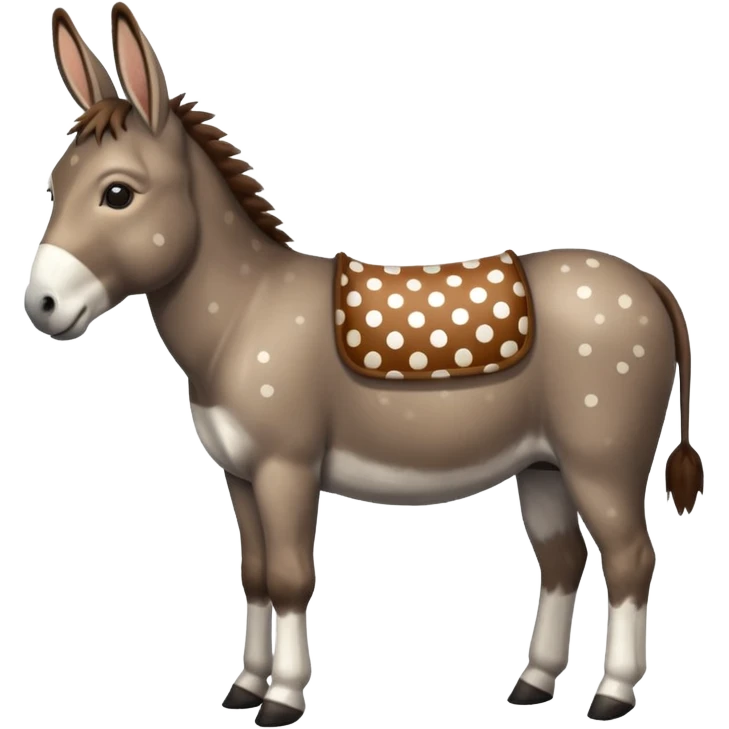 polka dots donkey full body emoji
