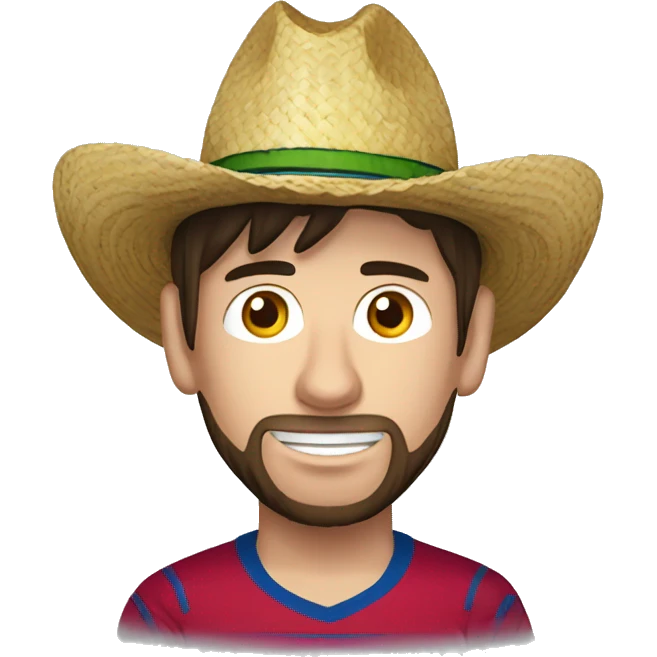 Messi con polera boliviana y con sombrero de paja emoji