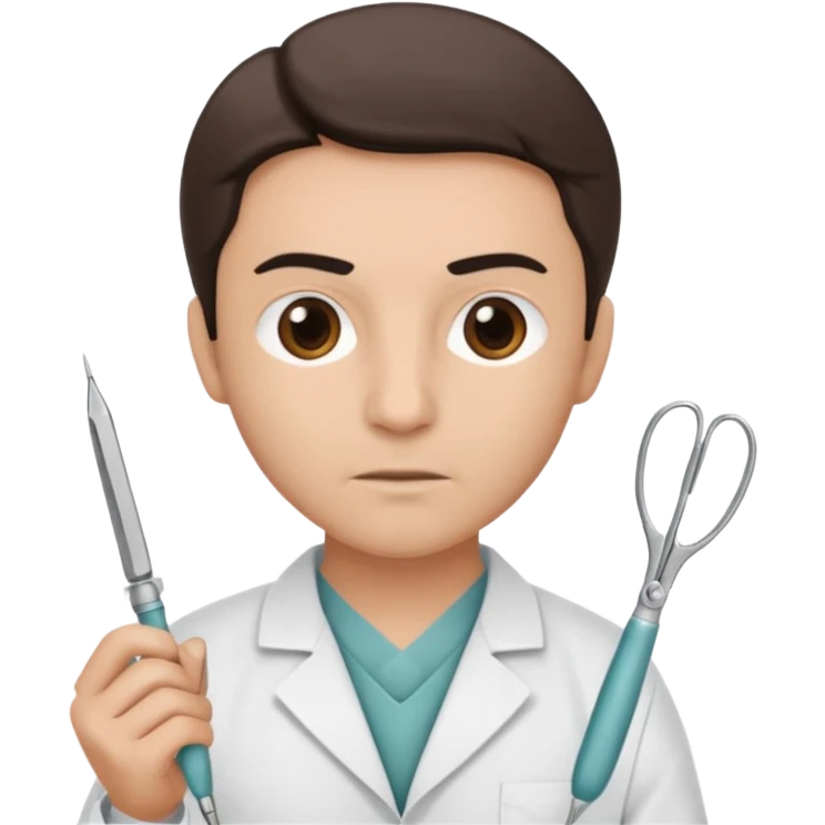 neurosurgeon holding scalpel and forceps emoji