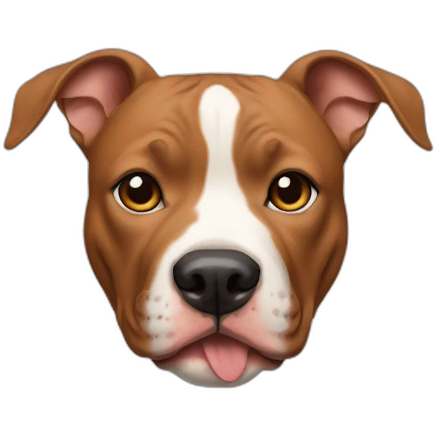 a female red nose pitbull, light brown fur and eyes emoji