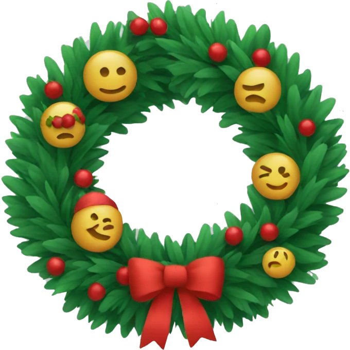 Holiday wreath emoji