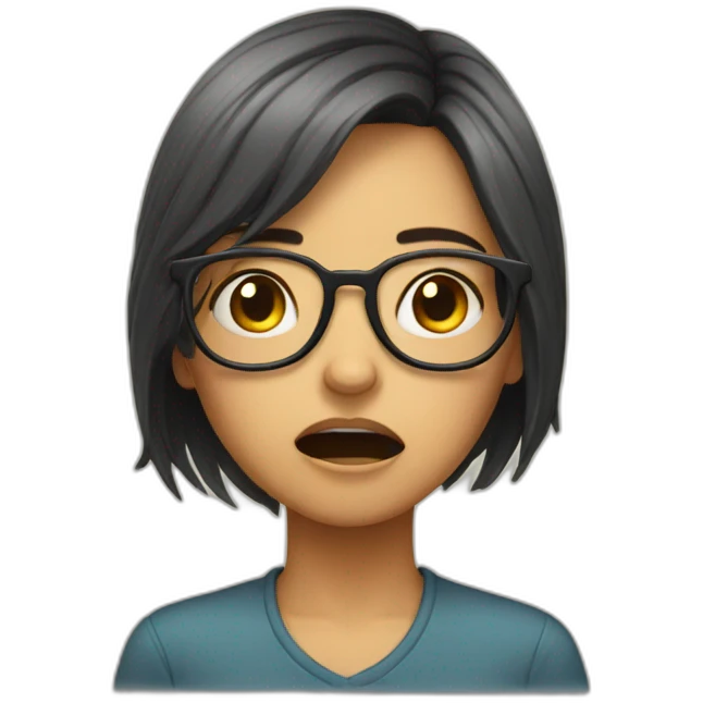  Girl with glasses crying emoji