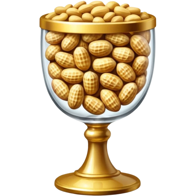 a crystal goblet filled with shelled peanuts emoji
