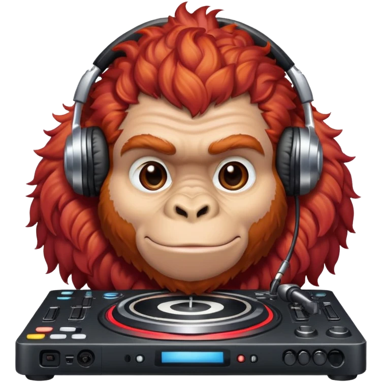 Dj Gorilla with red curly hair emoji