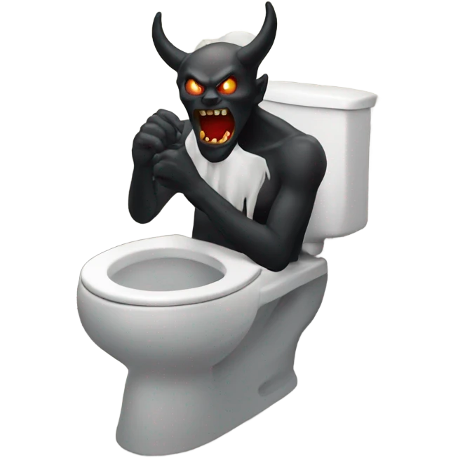 Demon using the bathroom emoji