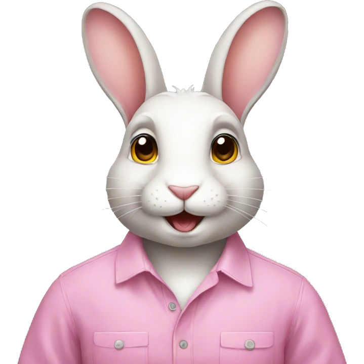 Rabbit wearing a pink shirt  emoji