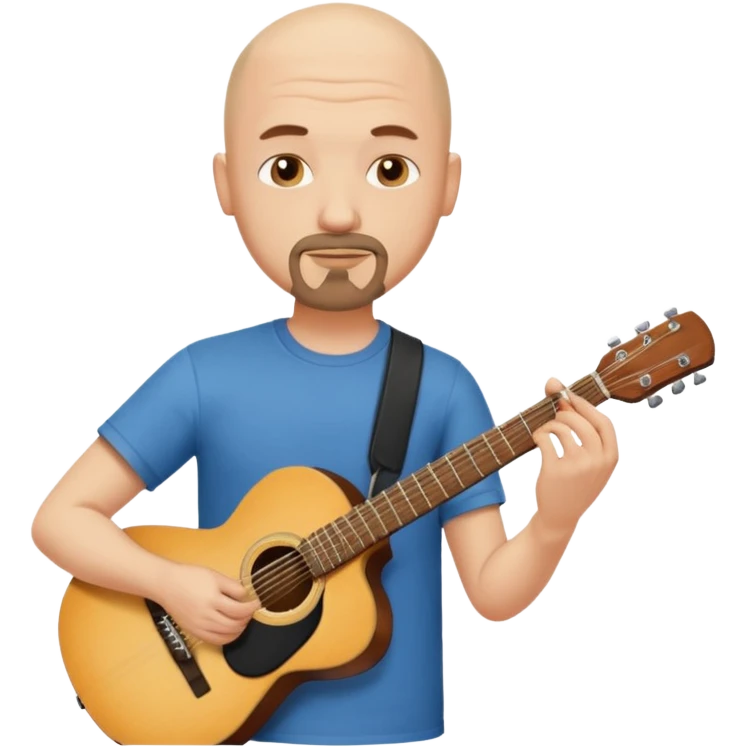 guitar player bald short goatee emoji