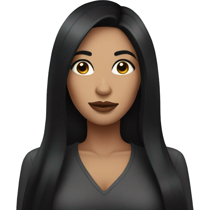 Women with long black hair and makeup emoji