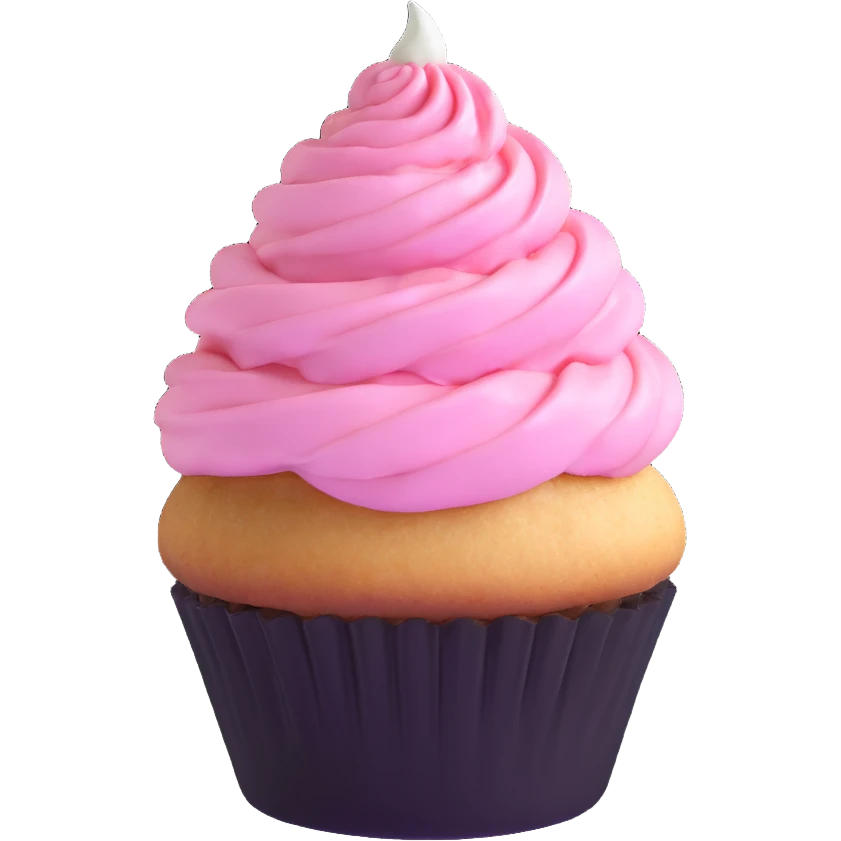 cupcake with pink icing emoji