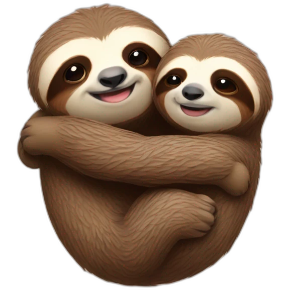 hugging sloths emoji