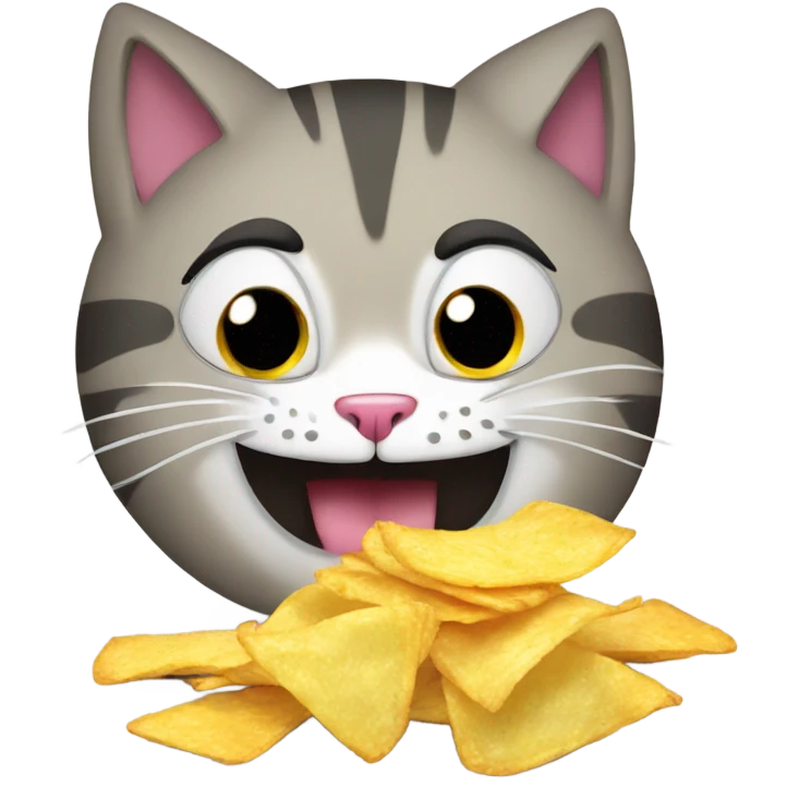 Cat strangling a bag of chips emoji