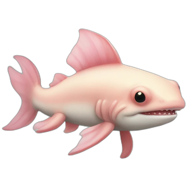 Axolotl deguised a shark emoji