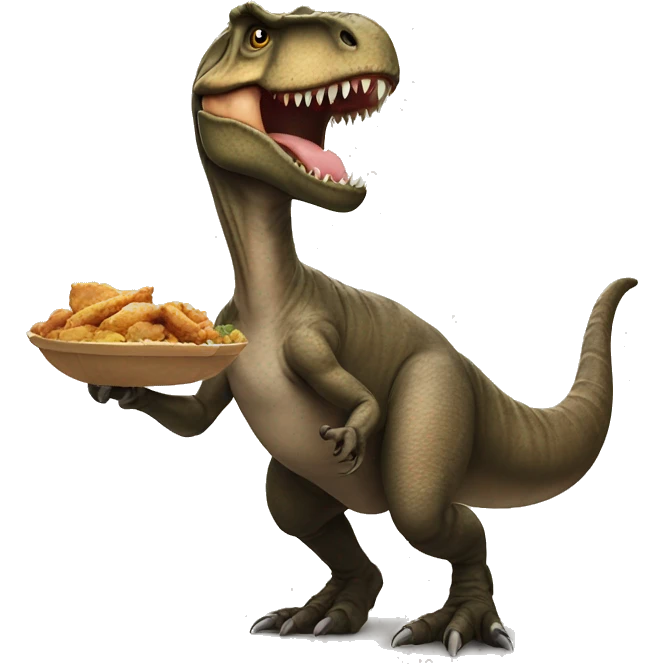 T-Rex eating chicken  emoji