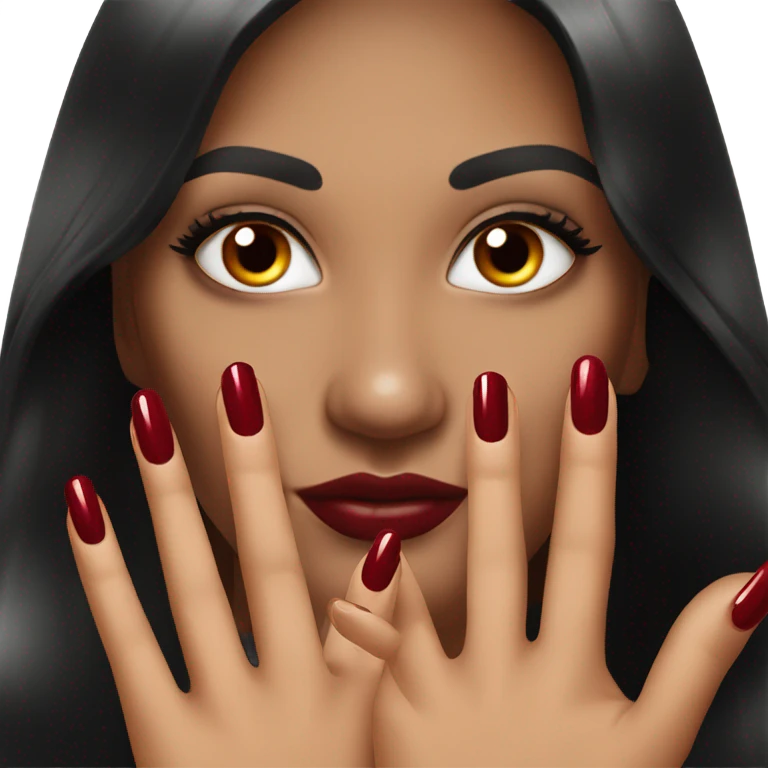 Dark red nails polish emoji