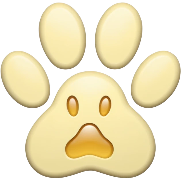 a pale pastel yellow pawprint emoji