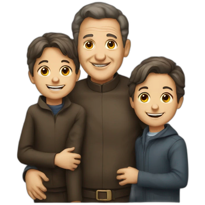 don bosco with 3 kids playing emoji