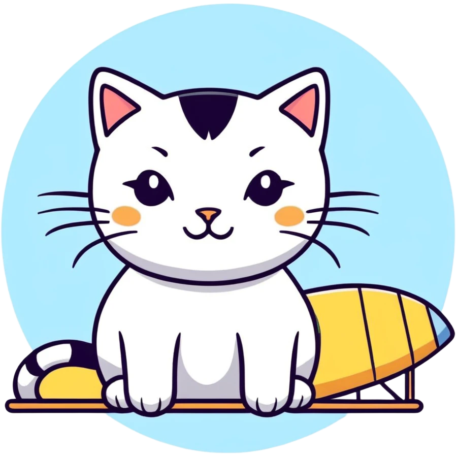 Cat sunbathing emoji