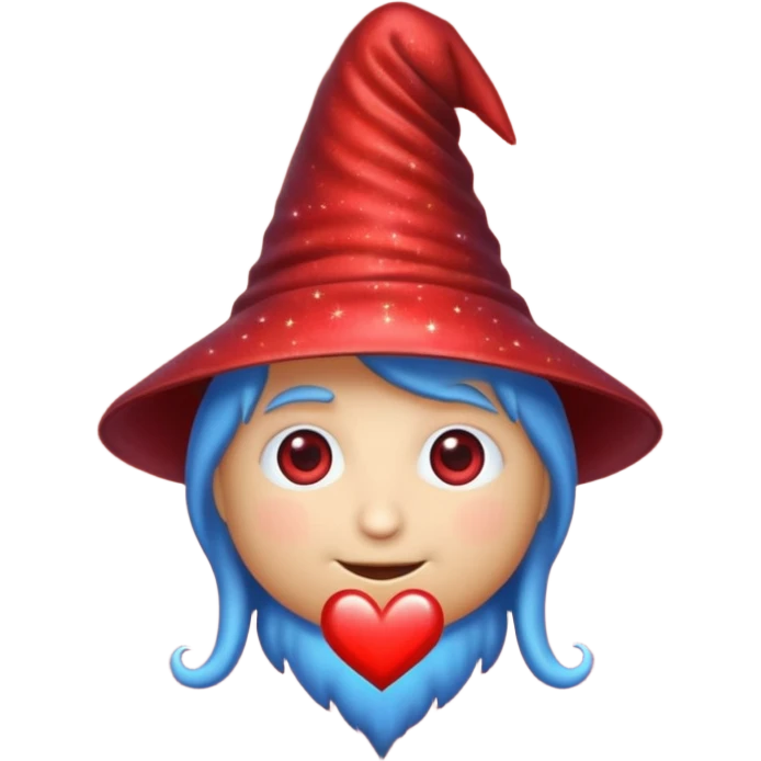 heart emoji wearing a wizard hat, surrounded by stars emoji
