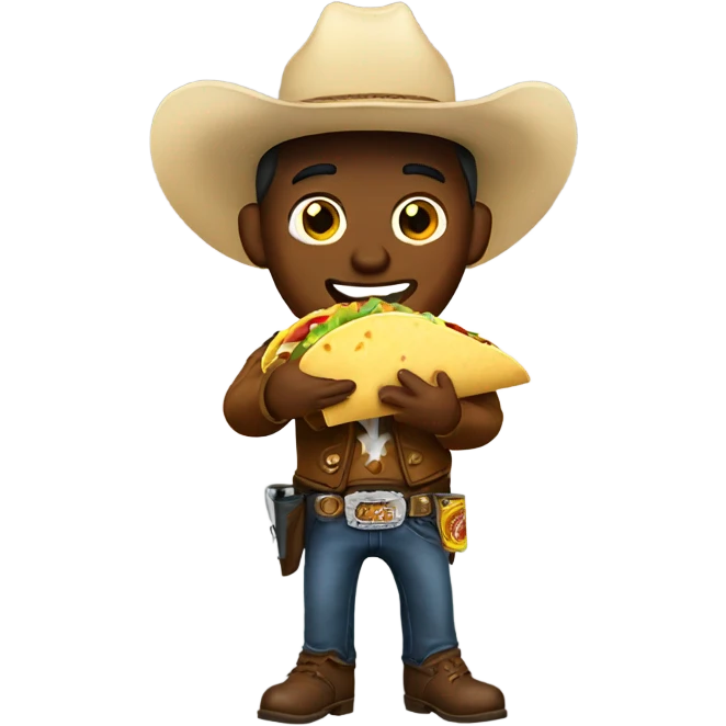 Cowboy eating taco emoji