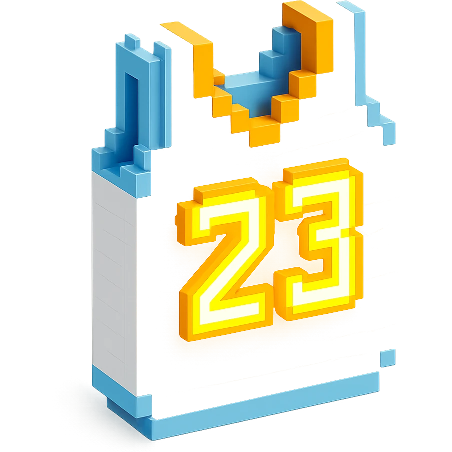 белая баскетбольная майка со светящейся надписью "23", no background emoji