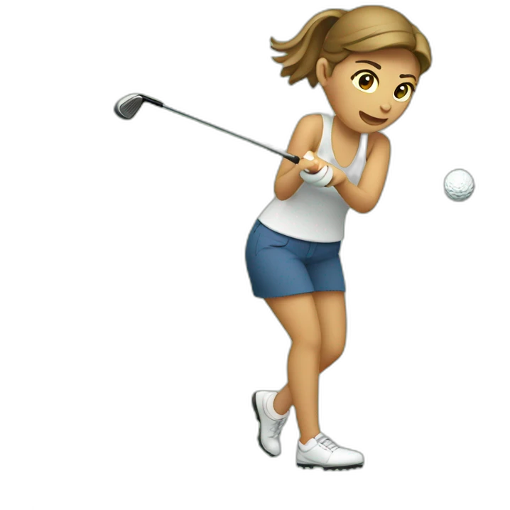 mujer jugando a golf emoji