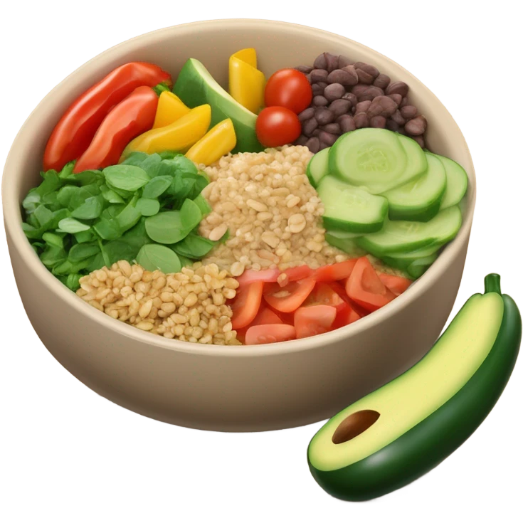 realistic bowl of healthy food emoji