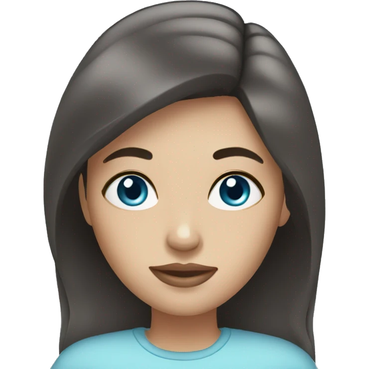 woman dark hair blue eyes emoji