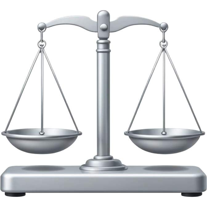 A minimal schematic  of a balance scale.  emoji