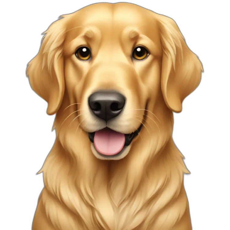 Golden retriever working office emoji