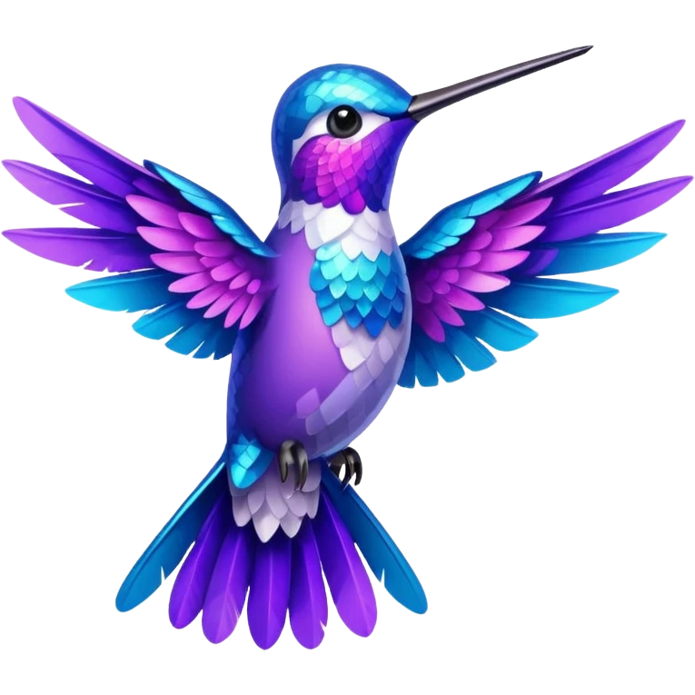 hummingbird with blue and purple with glitter emoji