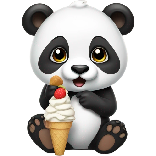 Panda eating ice cream emoji
