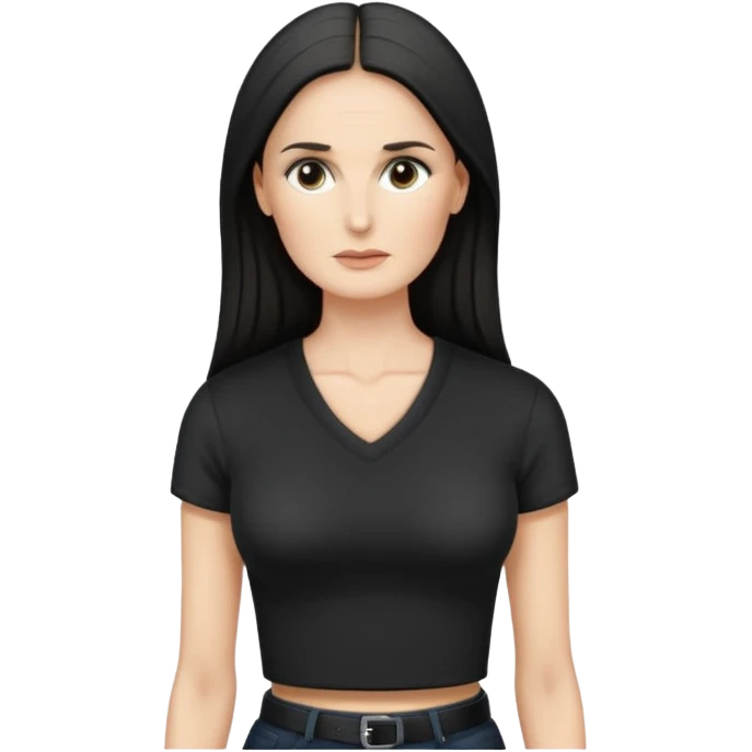 Demi Moore serious up to the waist emoji