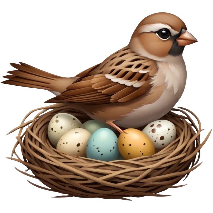 Sparrow in a nest emoji