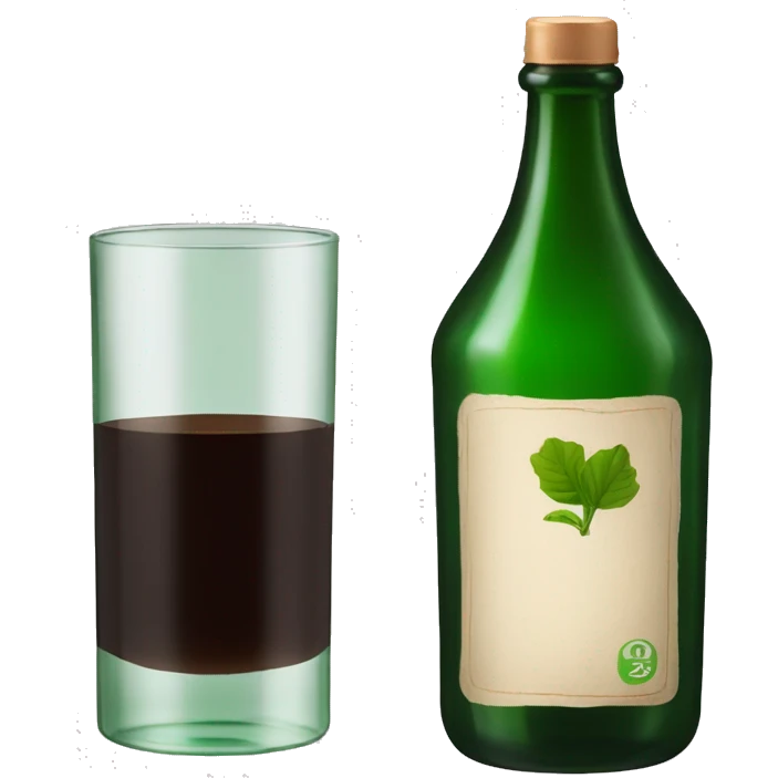 green glass bottle with dark brown liquid inside, resembling fernet branca emoji