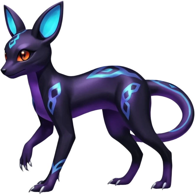 Shiny Aural Umbreon-Amaura-Salandit-Fakémon-fusion (full body) emoji