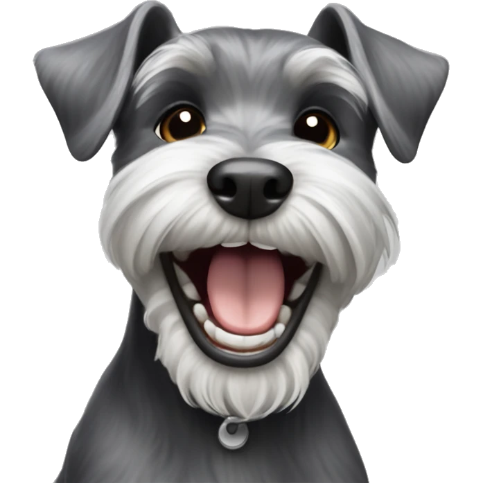 Miniature schnauzer laughing emoji