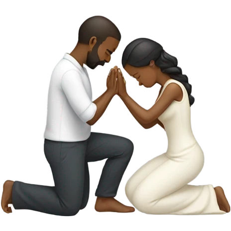 Wife and husband praying emoji
