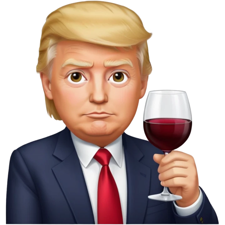 Donald trump with wine emoji