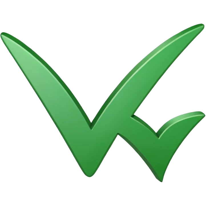 Traditional Green check mark with high flick no background emoji