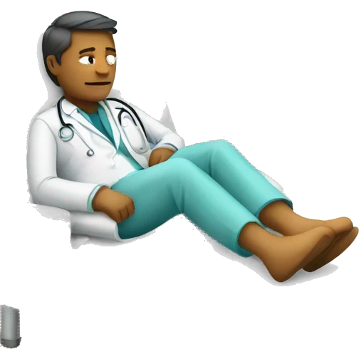 A doctor sleeping on a couch emoji