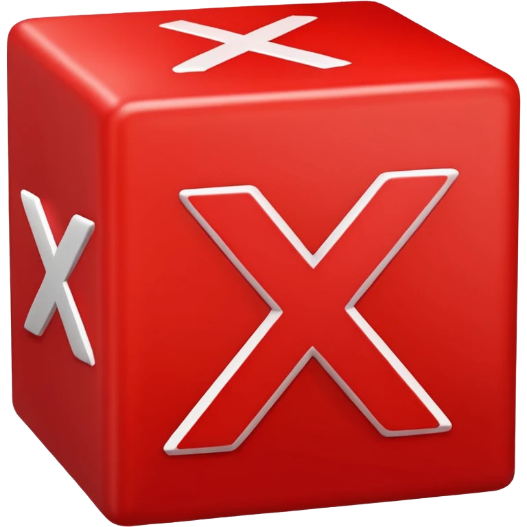 thick glowing red square box with glowing red X mark inside emoji